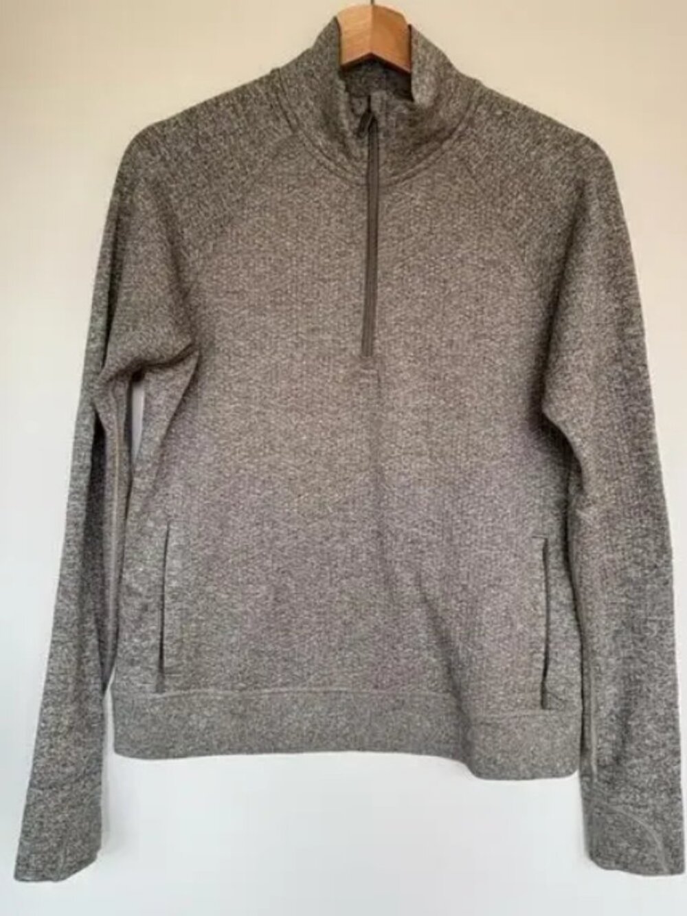 Lululemon Engineered Warmth 1/2 Zip Heathered Green - Picture 4 of 5